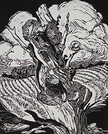 Dennis Revitzky, Trunk, linocut, print