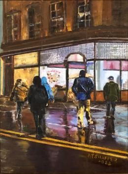 Kathryn Shaffer, Ice cream in the Rain, oil on canvas