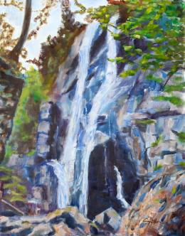 Conard Holton, Rainbow Falls, oil on linen panel