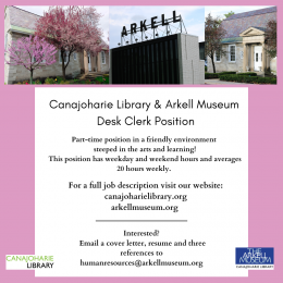 Canajoharie Library and Arkell Museum Desk Clerk Position 