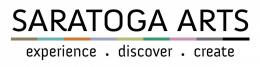 The logo for Saratoga Arts with the subtitle experience, discover, create